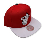 Men's Miami Heat NBA 2 Tone Cardinal Red/White Mitchell & Ness Snapback Hat - Pro Jersey Sports