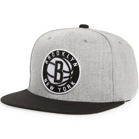Brooklyn Nets Mitchell & Ness Grey Black Pop Snapback Hat