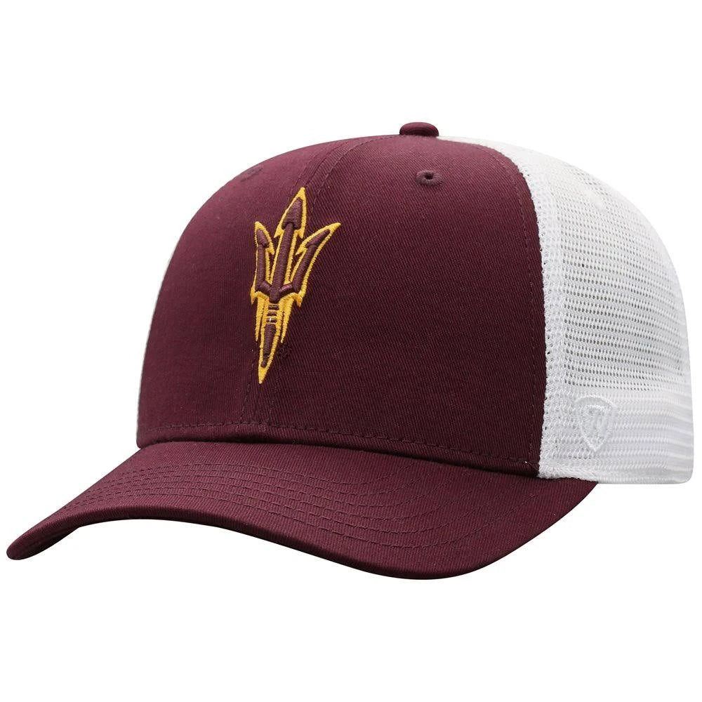 Men's Arizona State Sun Devils Top of the World Victory Maroon/White Trucker Snapback Hat