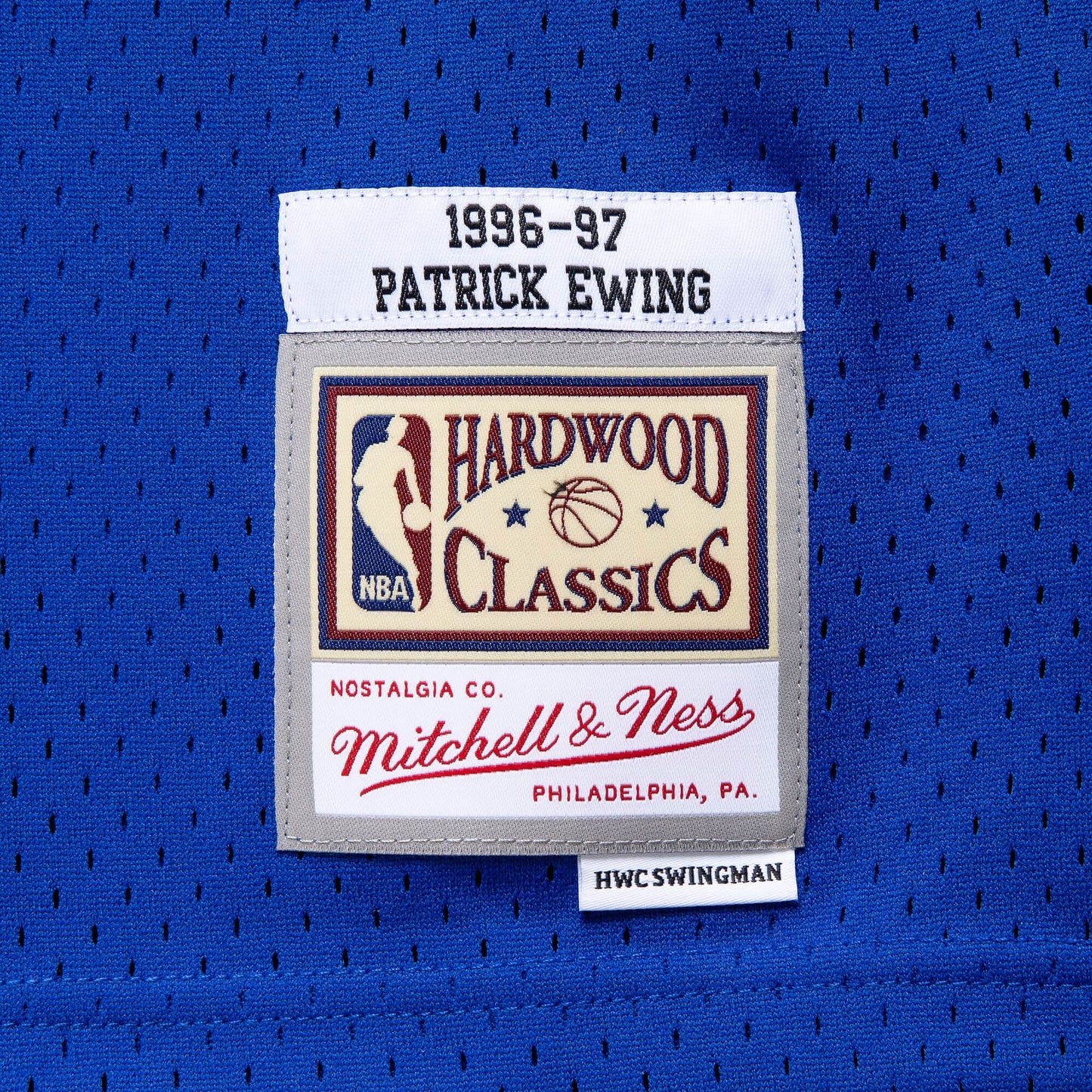 Men's New York Knicks Patrick Ewing Mitchell & Ness Blue 1996-97 Hardwood Classics Swingman Jersey