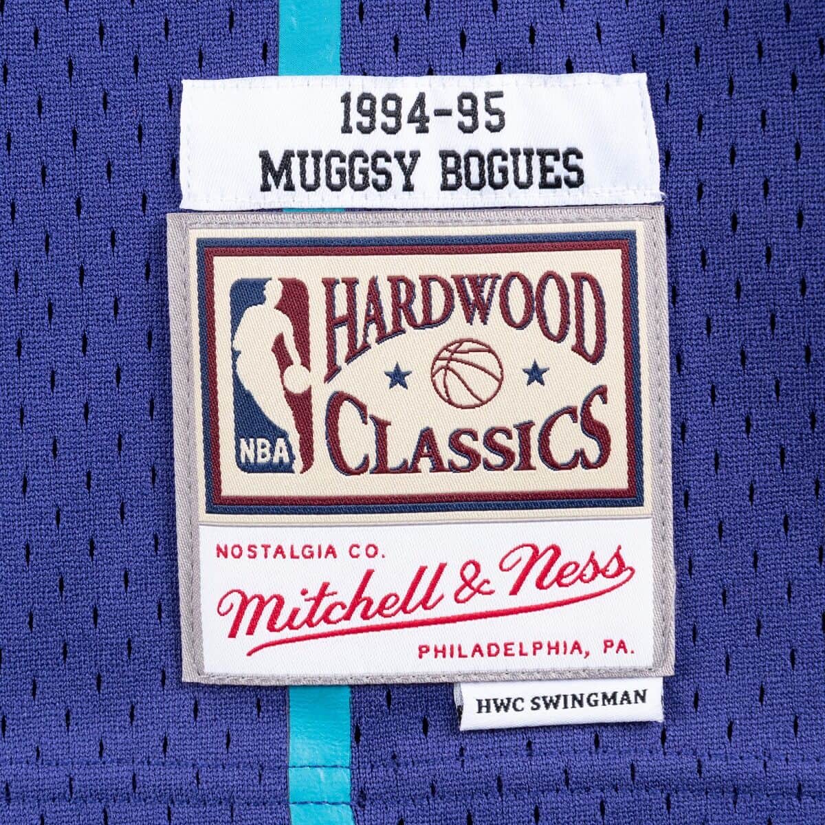Men’s Muggsy Bogues Charlotte Hornets 1994-95 Purple Swingman Replica Jersey By Mitchell & Ness