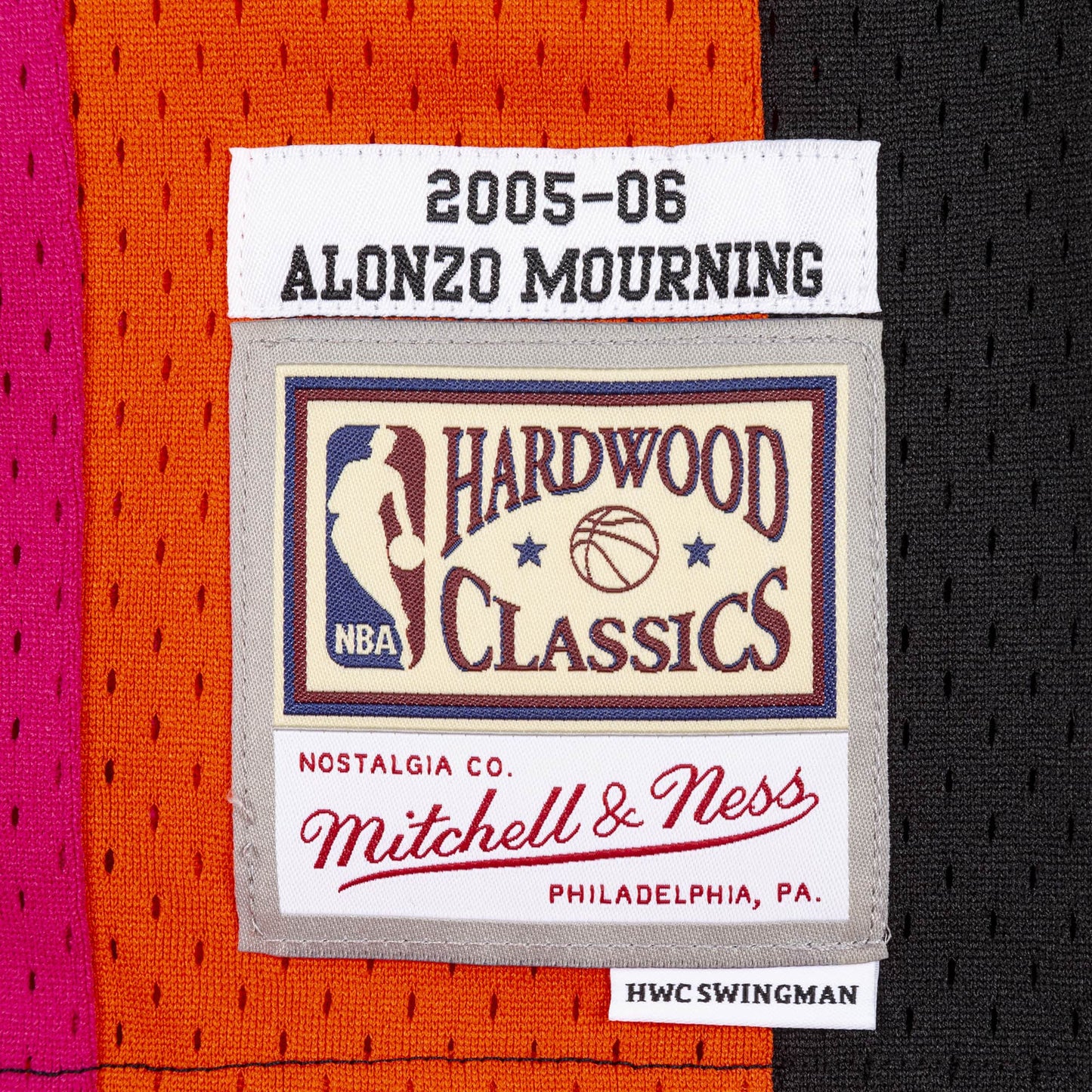 Men's Alonzo Mourning Miami Heat Mitchell & Ness NBA 2005-06 Black Alternate Throwback Swingman Jersey