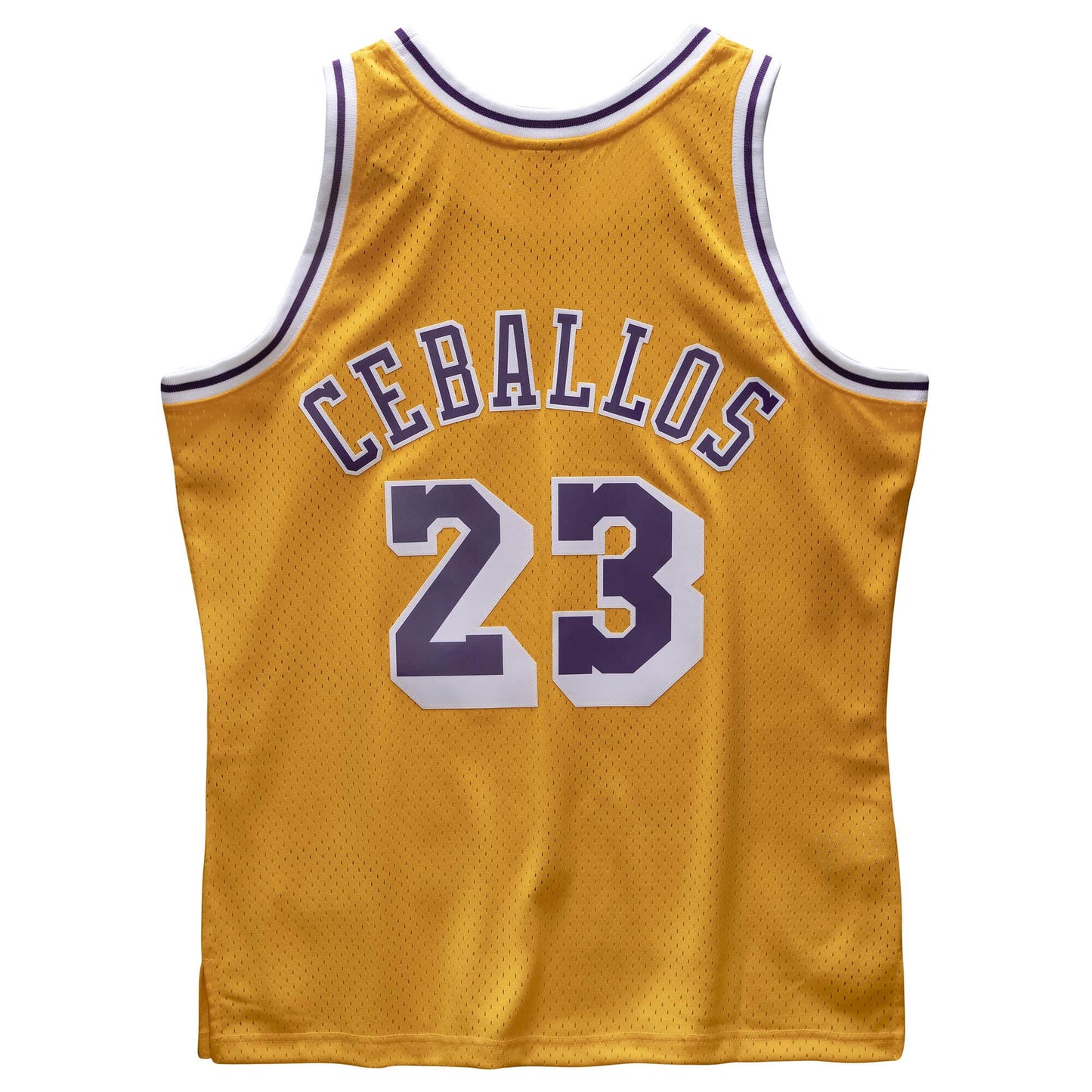 Men's Los Angeles Lakers Cedric Ceballos Mitchell & Ness Gold 1994-95 Hardwood Classics Swingman Jersey