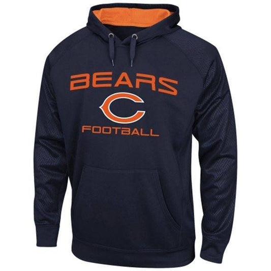 Mens Chicago Bears Majestic Navy Blue Gridiron VI Synthetic Pullover Hoodie - Pro Jersey Sports - 1