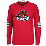 Mens Rockford IceHogs Reebok L/S Jersey Tee - Pro Jersey Sports