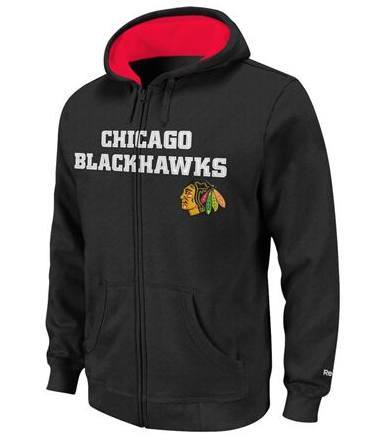 Youth Chicago Blackhawks Reebok Sportsman Full-Zip Hoodie-Black - Pro Jersey Sports