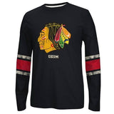 CCM Chicago Blackhawks Black Logo Long Sleeve Crew T-Shirt - Pro Jersey Sports