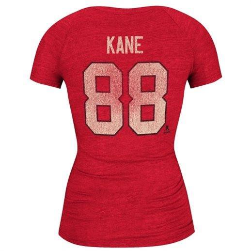 CCM Patrick Kane Chicago Blackhawks Ladies Name & Number V-Neck T-Shirt - Red - Pro Jersey Sports - 2