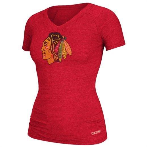 CCM Patrick Kane Chicago Blackhawks Ladies Name & Number V-Neck T-Shirt - Red - Pro Jersey Sports - 3