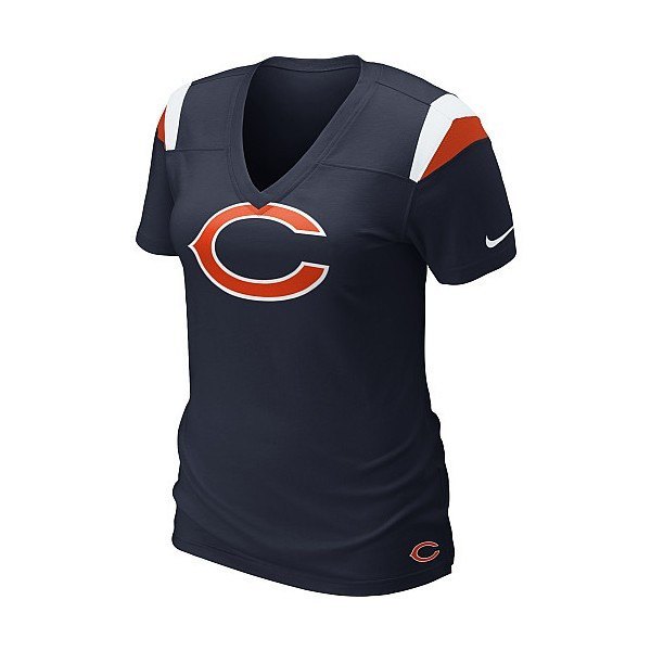 Nike Chicago Bears Women's Fashion V-Neck Heather T-Shirt - Pro Jersey Sports - 1