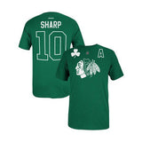 Reebok Men's St. Patrick's Day Chicago Blackhawks Patrick Sharp Green T-Shirt - Pro Jersey Sports