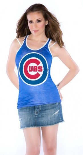 Touch by Alyssa Milano Chicago Cubs Ladies Sublimated One Time Burnout Tank Top - Pro Jersey Sports
