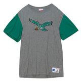 Youth Philadelphia Eagles Mitchell and Ness Gray/Kelly Colorblock T-Shirt - Pro Jersey Sports