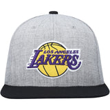 Men's Los Angeles Lakers Mitchell & Ness Gray/Black Heathered Underpop Snapback Hat - Pro Jersey Sports