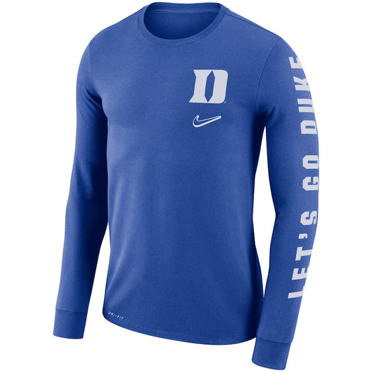 Men's Duke Blue Devils Nike College Dri-FIT Mantra Long-Sleeve T-Shirt