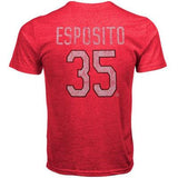 Men's Chicago Blackhawks Tony Esposito #35 Alumni Old Time Hockey S/S Distressed Player T-Shirt - Pro Jersey Sports
