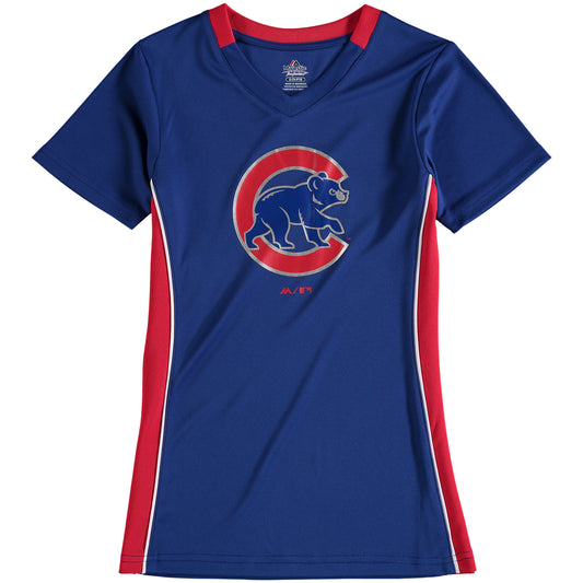 Youth Chicago Cubs Royal Majestic The Best Team V-Neck T-Shirt