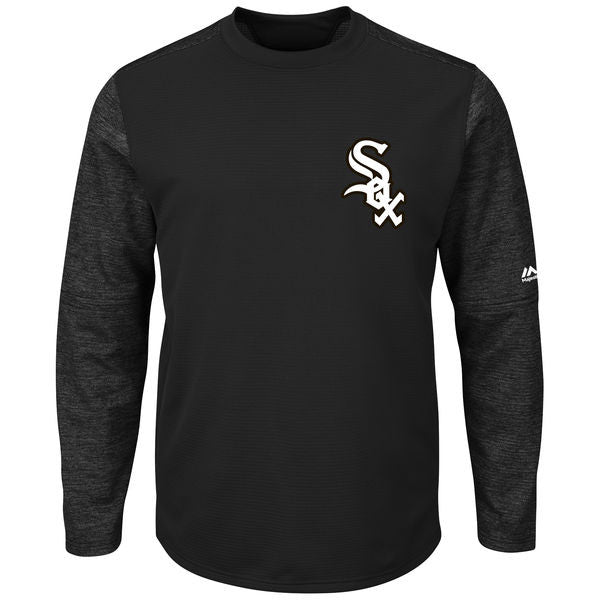 Men's Chicago White Sox Majestic Black Authentic Collection On-Field Tech Fleece Pullover Sweatshirt