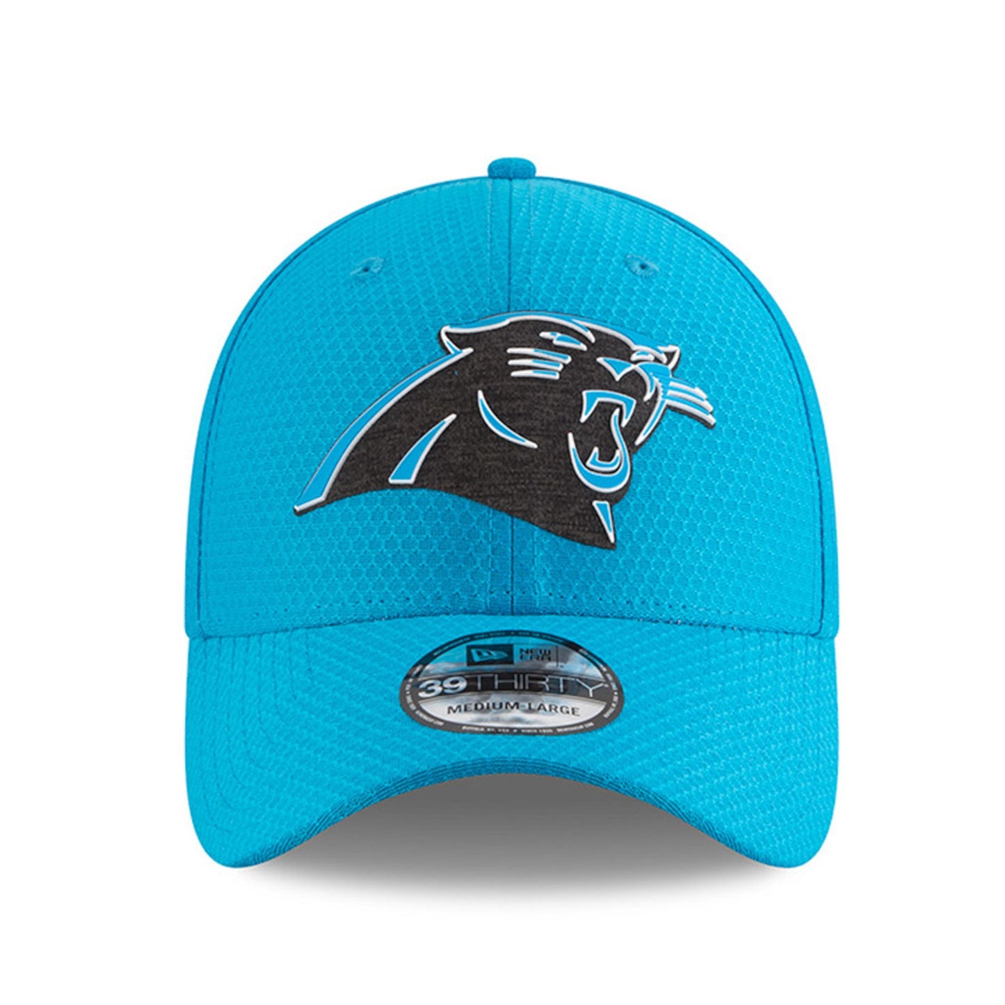 Mens New Era Carolina Panthers Blue 2018 NFL Training Camp Primary 39THIRTY Flex Hat