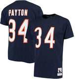 Men's Chicago Bears Walter Payton Mitchell & Ness Navy Name & Number Throwback T-Shirt - Pro Jersey Sports