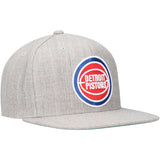 Detroit Pistons Gray Heather 2.0 Mitchell & Ness Snapback Hat - Pro Jersey Sports