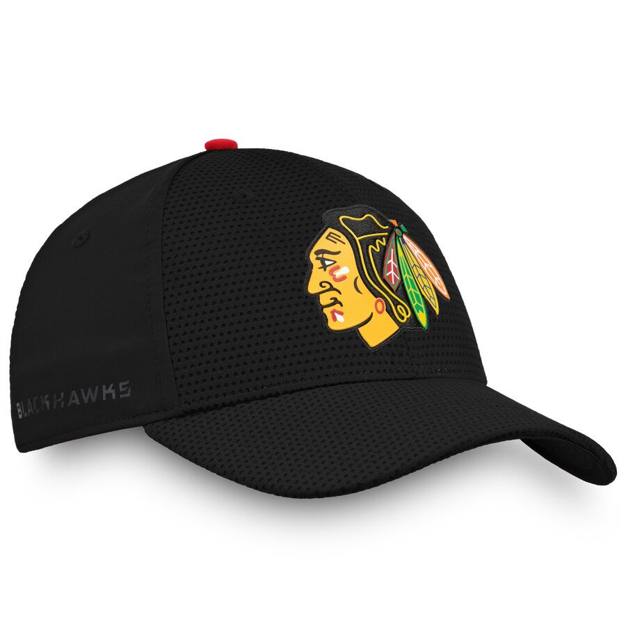 Men's Chicago Blackhawks Fanatics Branded Black Authentic Pro Rinkside Flex Hat