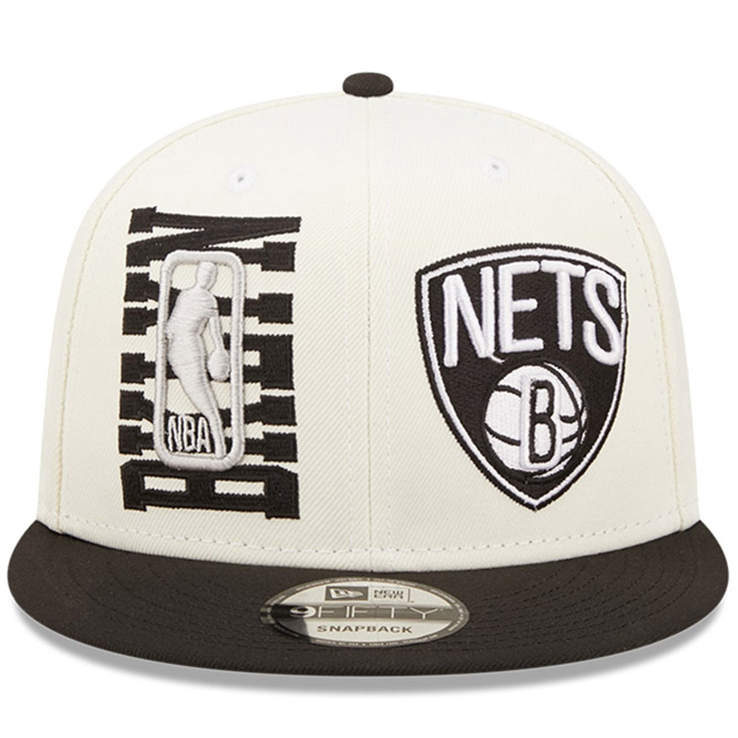 Brooklyn Nets New Era 2022 NBA Draft 9FIFTY Snapback Adjustable Hat - Cream/Black