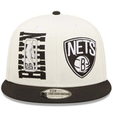 Brooklyn Nets New Era 2022 NBA Draft 9FIFTY Snapback Adjustable Hat - Cream/Black - Pro Jersey Sports