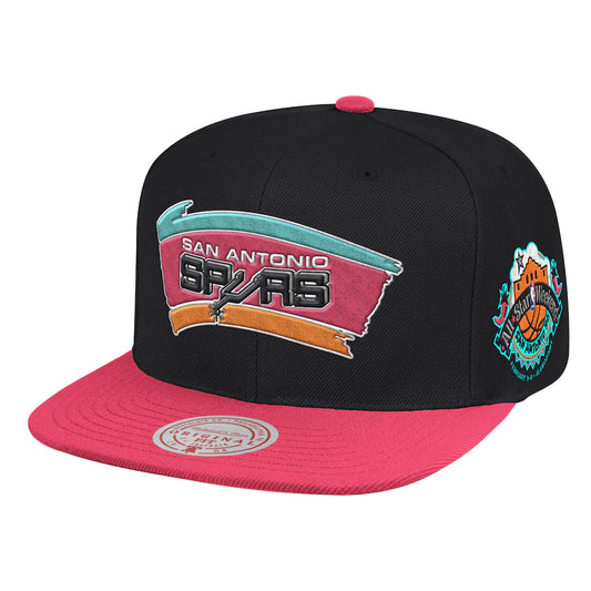 Men's Mitchell & Ness Black/Pink San Antonio Spurs 1996 NBA All-Star Game Hardwood Classics Snapback Adjustable Hat