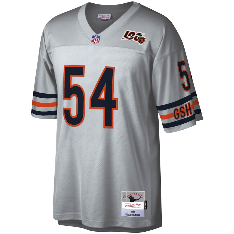 Men's Chicago Bears Brian Urlacher Mitchell & Ness Platinum NFL 100 Retired Player Legacy Jersey