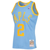 Men's Los Angeles Lakers Derek Fisher Mitchell & Ness Powder Blue 2001-02 Hardwood Classics Swingman Jersey - Pro Jersey Sports