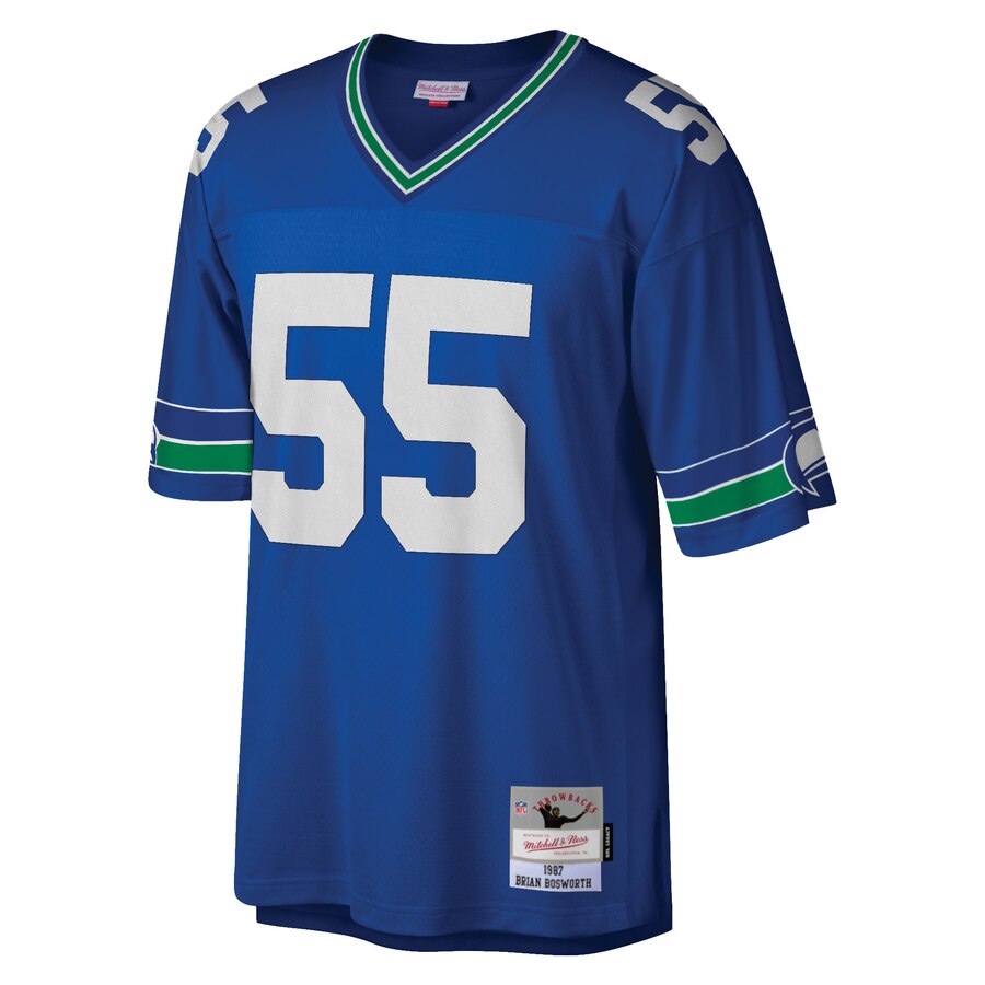 Men's Seattle Seahawks Brian Bosworth Mitchell & Ness Royal Retired Player Legacy Replica Jersey