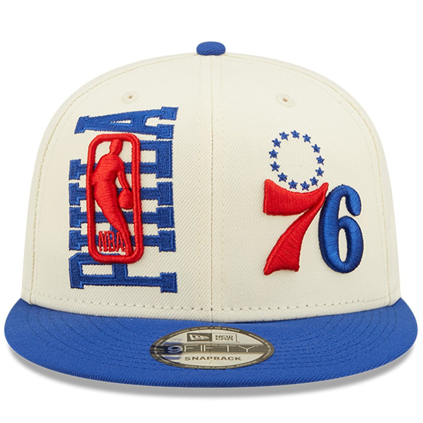 Philadelphia 76ers New Era 2022 NBA Draft 9FIFTY Snapback Adjustable Hat - Cream/Blue
