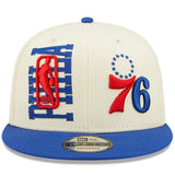 Philadelphia 76ers New Era 2022 NBA Draft 9FIFTY Snapback Adjustable Hat - Cream/Blue - Pro Jersey Sports