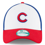 Men's Chicago Cubs New Era White/Red Perforated Block 9FORTY Adjustable Hat - Pro Jersey Sports