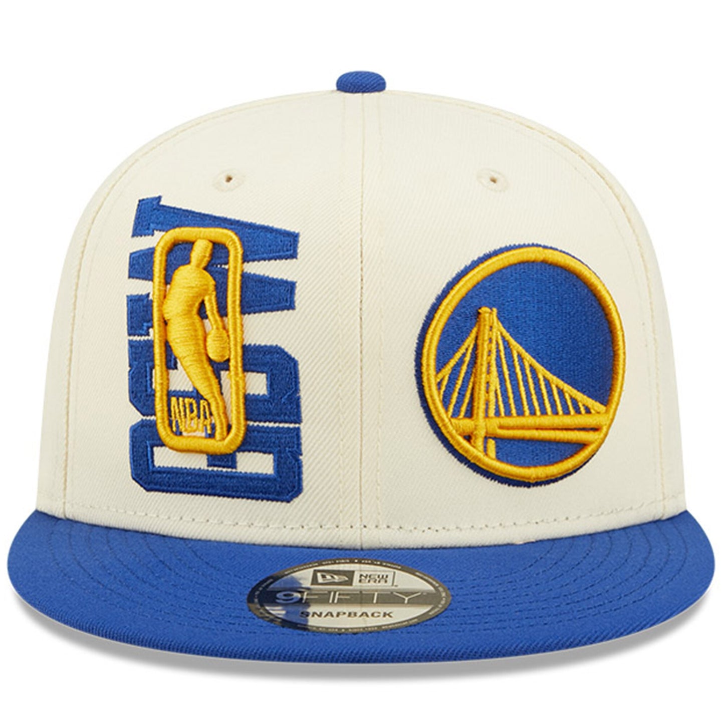 Golden State Warriors New Era 2022 NBA Draft 9FIFTY Snapback Adjustable Hat - Cream/Blue