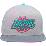 Men's Los Angeles Lakers Mitchell & Ness Gray Wolf Mags Snapback Hat - Pro Jersey Sports