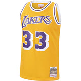 Men's Los Angeles Lakers Kareem Abdul-Jabbar Mitchell & Ness Gold 1984-85 Hardwood Classics Swingman Jersey - Pro Jersey Sports