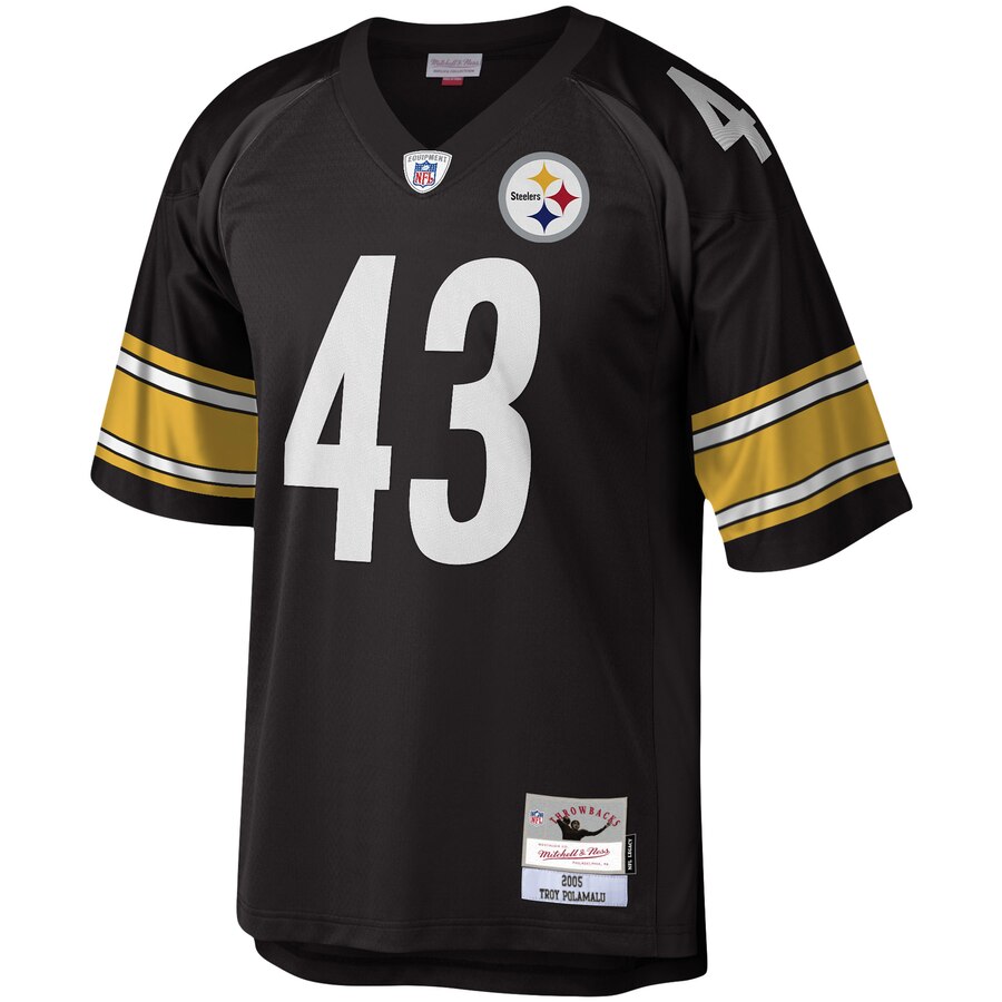 Men's Pittsburgh Steelers Troy Polamalu Mitchell & Ness Black Legacy Replica Jersey