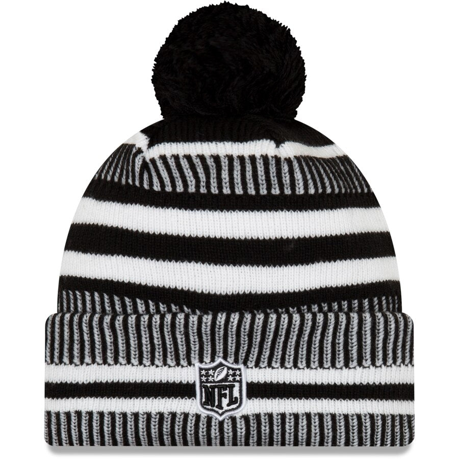 Men's Chicago Bears New Era Black Bear Head Logo 2019 NFL Sideline Home Sport Knit Hat
