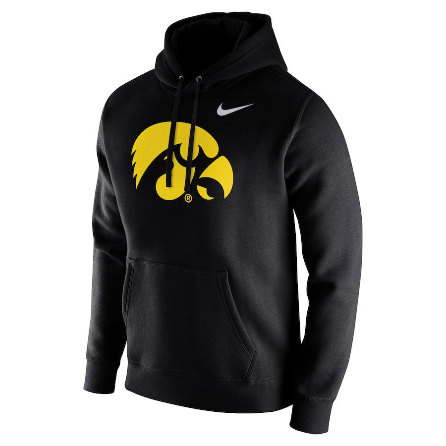 Iowa Hawkeyes Nike Club Fleece Pullover Hoodie – Black