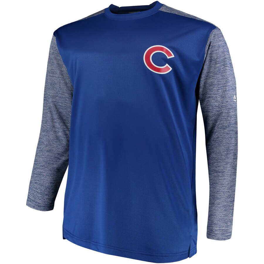 Men's Chicago Cubs Majestic Authentic Collection On-Field Tech Fleece Team Logo Pullover Sweatshirt