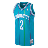 Men's Mitchell & Ness Larry Johnson Charlotte Hornets Teal 1992-93 Hardwood Classics Swingman Jersey - Pro Jersey Sports