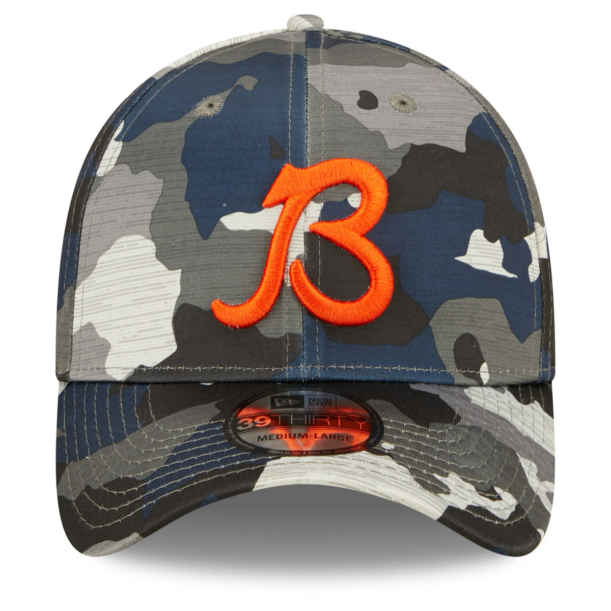 Men's Chicago Bears New Era Camo 2022 NFL Training Camp Official Script 39THIRTY Flex Hat - Pro Jersey Sports
