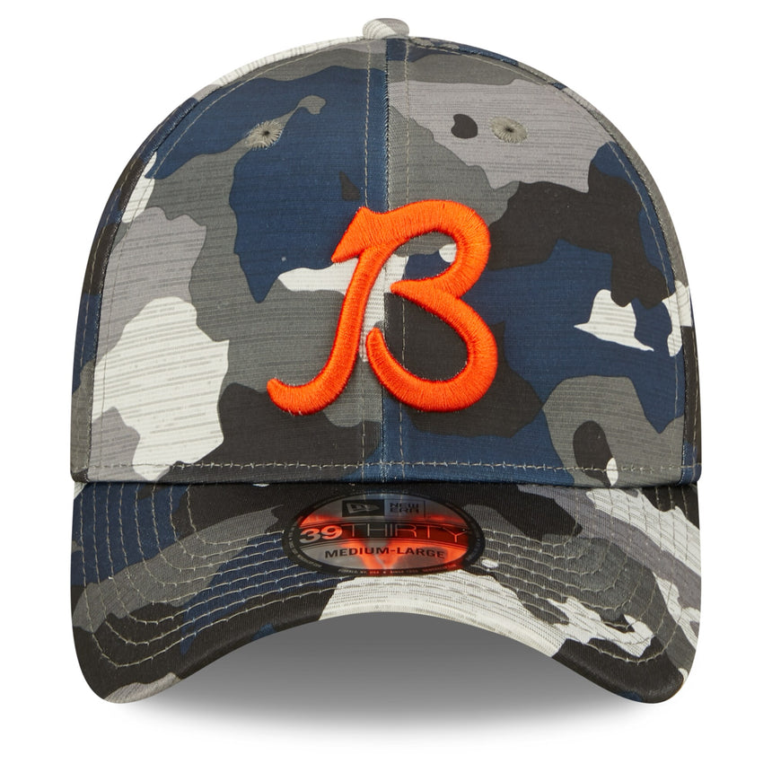 Men's Chicago Bears New Era Camo 2022 NFL Training Camp Official Script 39THIRTY Flex Hat - Pro Jersey Sports