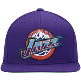 Mens NBA Utah Jazz Purple Team Ground Snapback Hat By Mitchell And Ness - Pro Jersey Sports