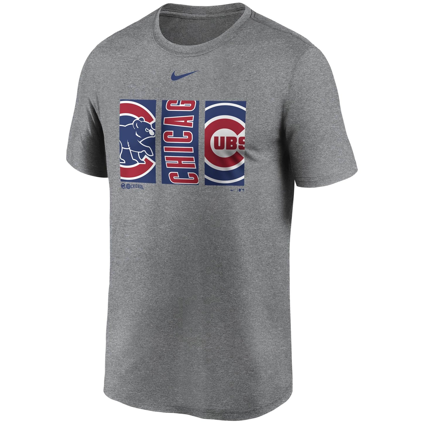 Men's Chicago Cubs Nike Gray Tryptich Logo Legend Performance T-Shirt