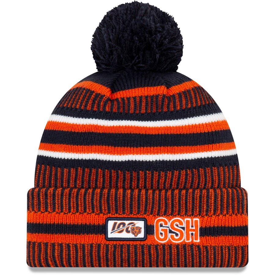 Men's New Era Navy/Orange Chicago Bears 2019 NFL Sideline Home Official Sport Knit Hat