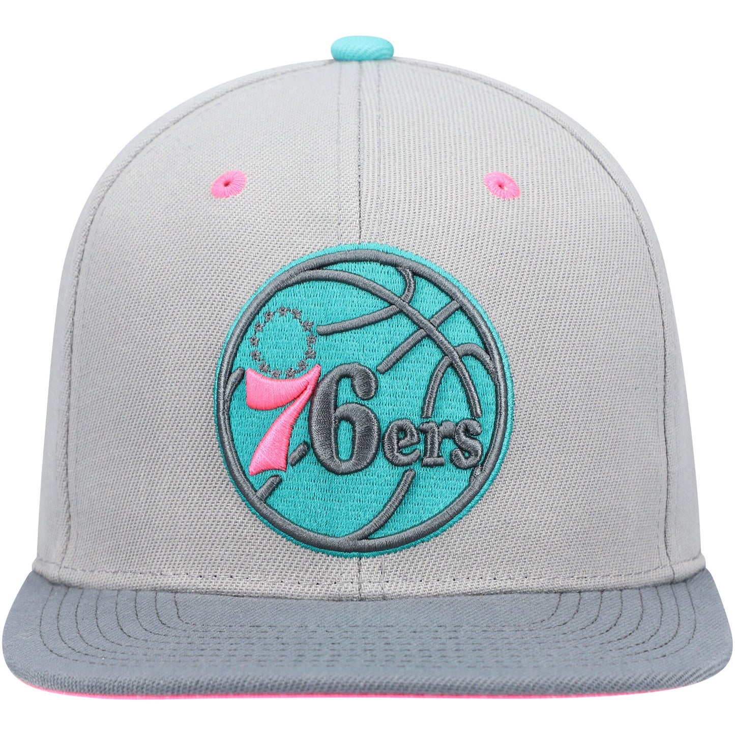 Men's Philadelphia 76ers Mitchell & Ness Gray Wolf Mags Snapback Hat