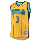 Men's New Orleans Hornets Chris Paul Mitchell & Ness Yellow Hardwood Classics Swingman Jersey - Pro Jersey Sports